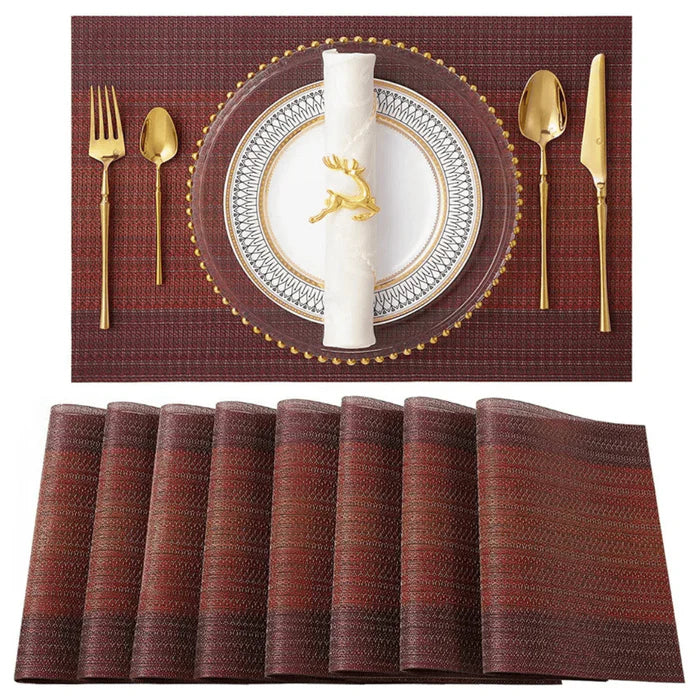 Conjunto de Jogos Americanos em Tecelagem de Bambu Vivelle, design luxuoso, resistente e fácil de limpar, ideal para decoração da mesa de jantar