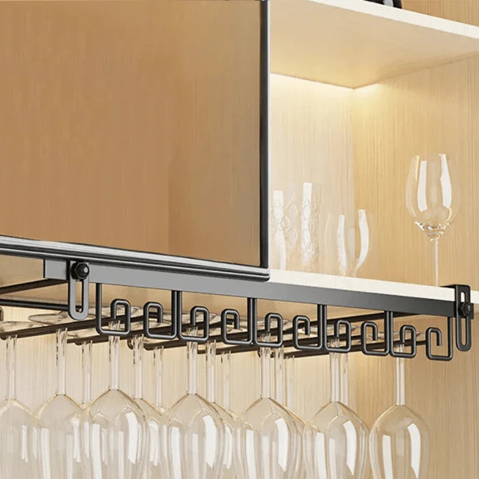 Suporte de Taças de Vinho Vivelle em aço inoxidável, design sofisticado e resistente, ideal para organização de taças em cozinhas e bares.